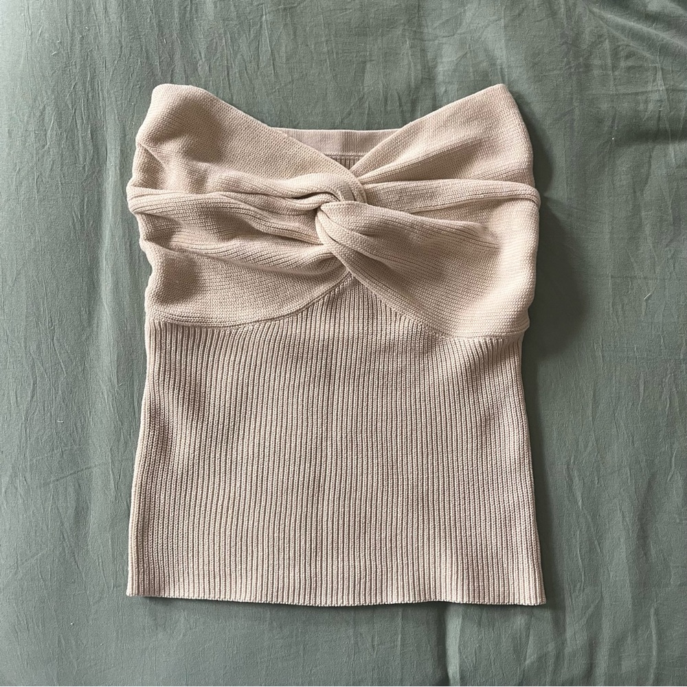 cream knit tube top
